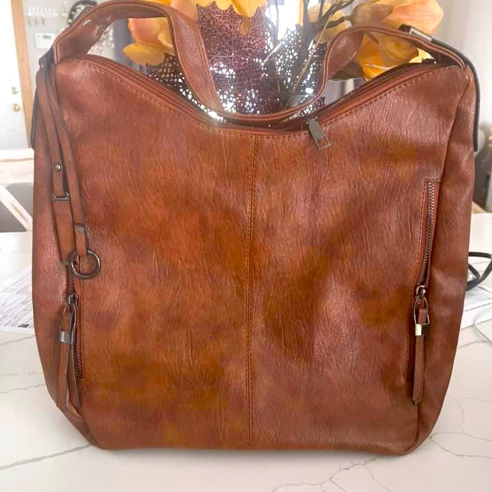 Vegan leather boho shoulder bags with straps! These are gorg